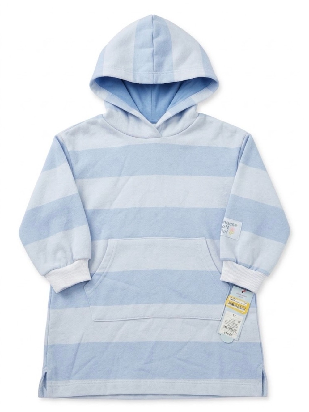 Cat & Jack Light Blue Striped Hooded Kids Tunic